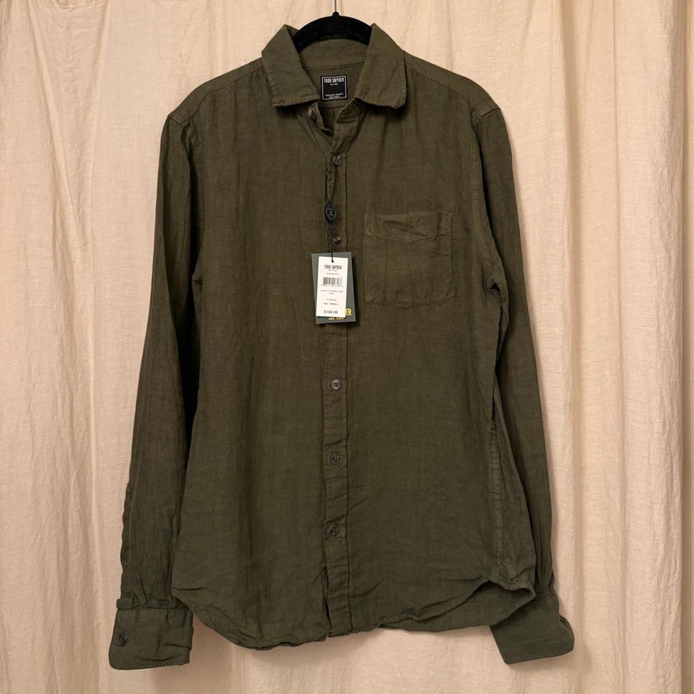 Todd Snyder 100% Linen Shirt - Green